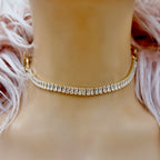 crystal and chain toggle choker