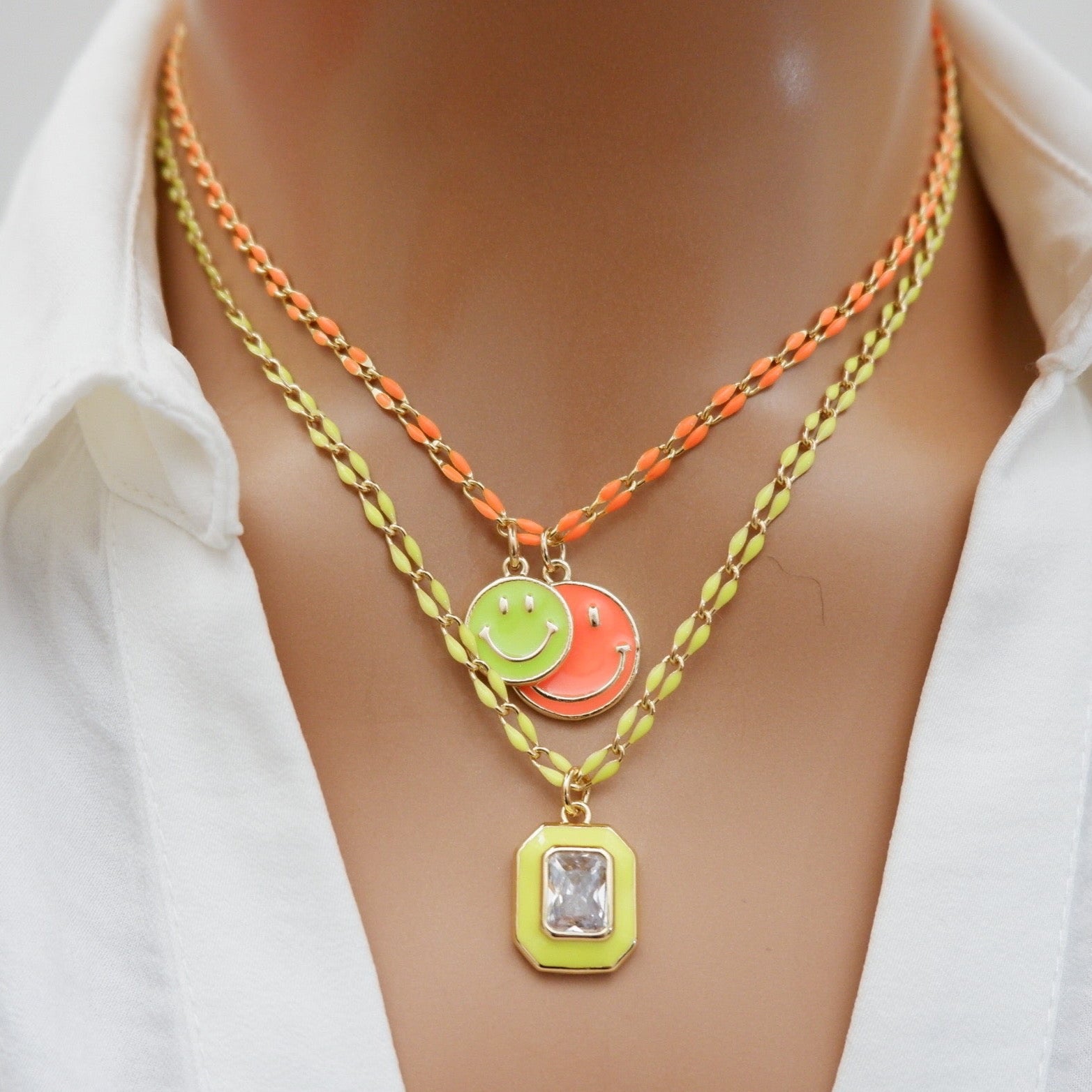 my yellow baguette necklace