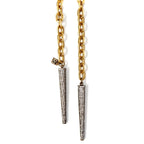 double spikes necklace