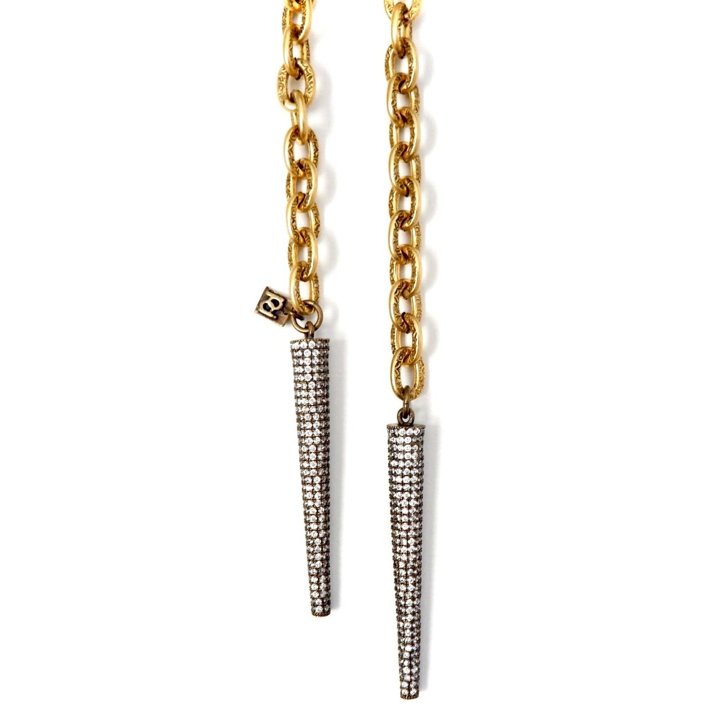double spikes necklace