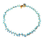 turquoise cluster choker necklace