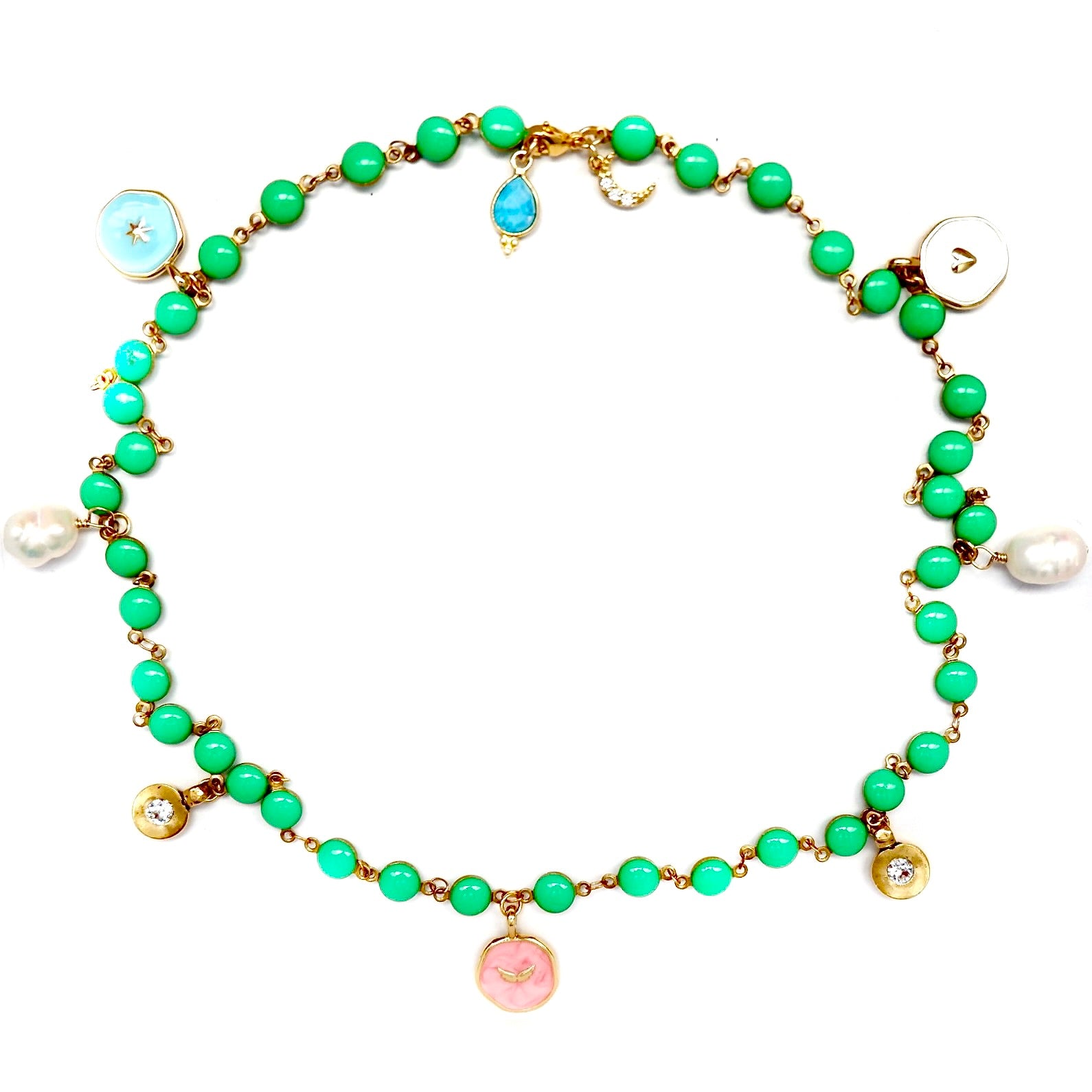 my vintage green happy necklace