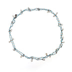 dangling drops turquoise chain necklace