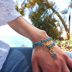 turquoise cluster choker necklace