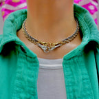 my hand in hand silver choker necklace