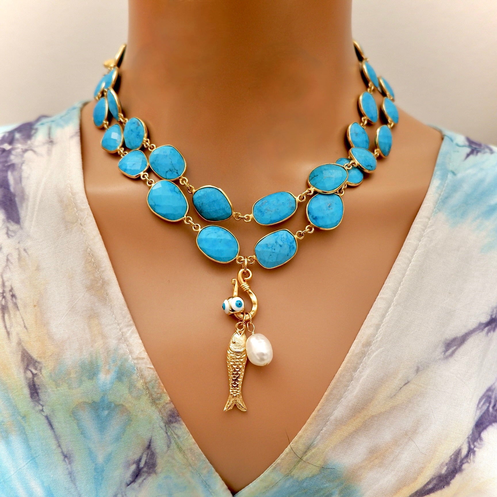 my turquoise fish necklace