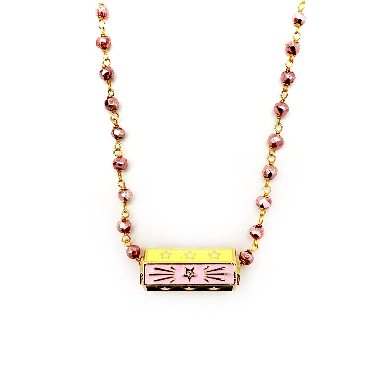 my pink agapi choker necklace
