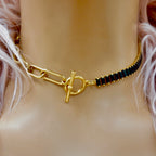 crystal and chain toggle choker