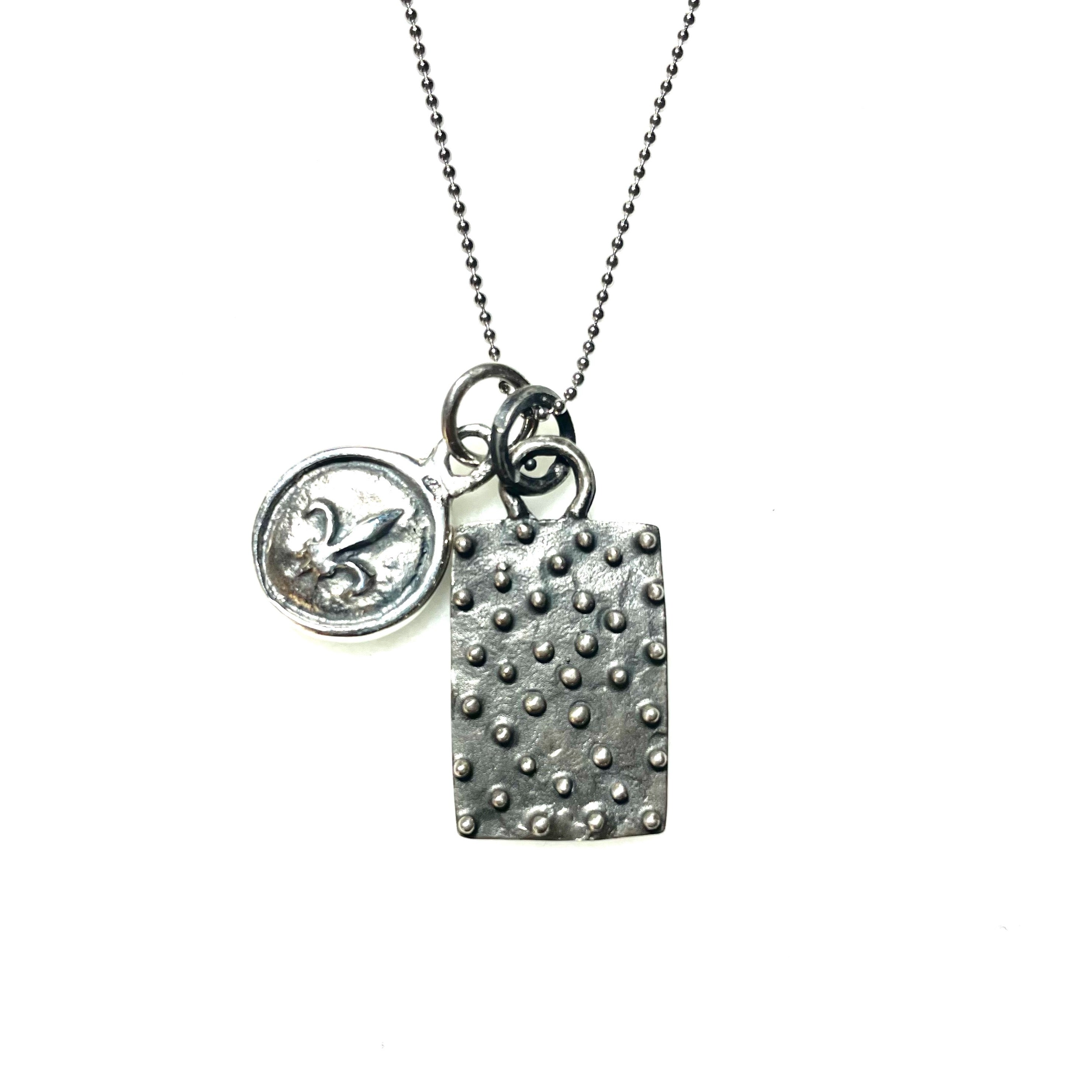 tag de fleur silver mens necklace