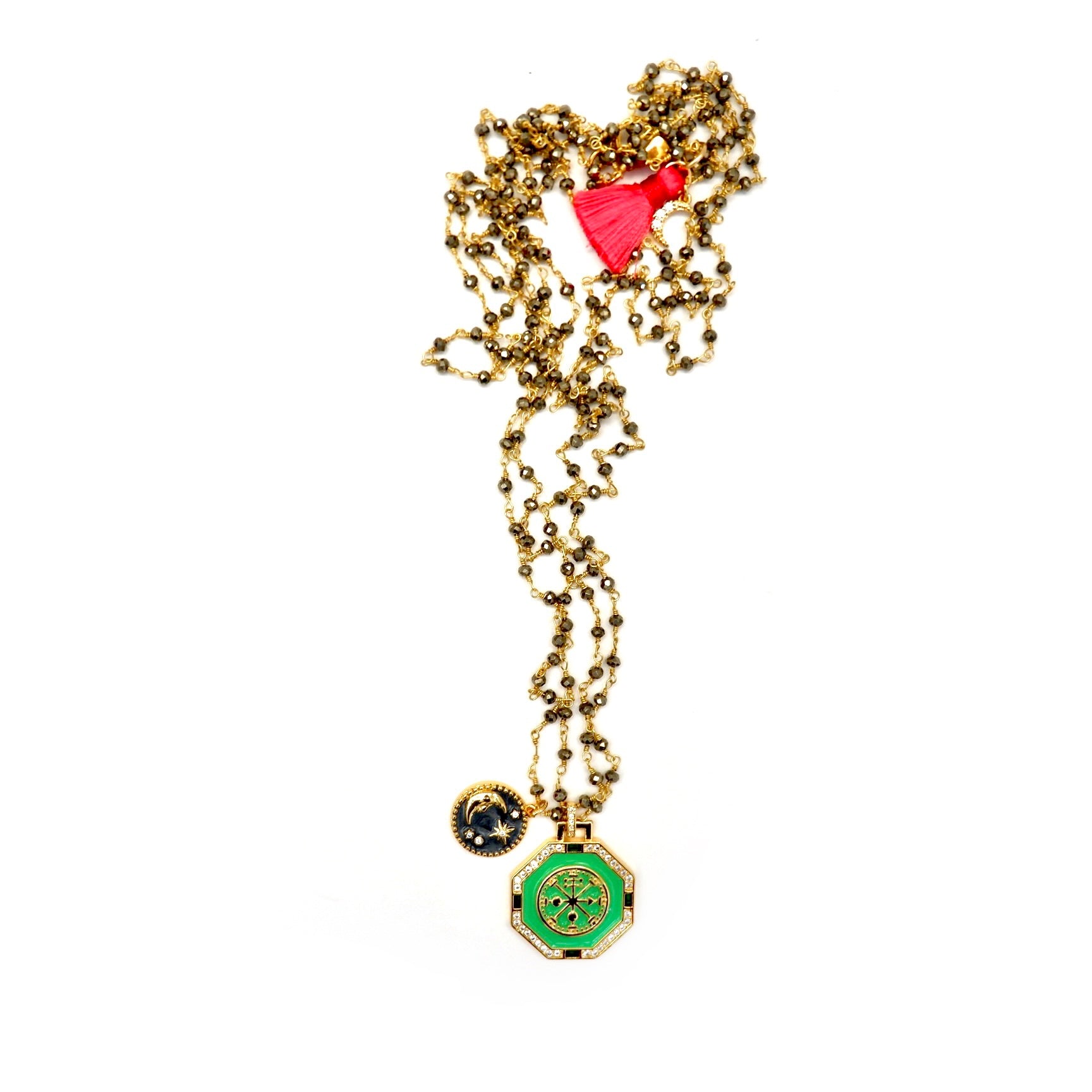 my green octagon necklace