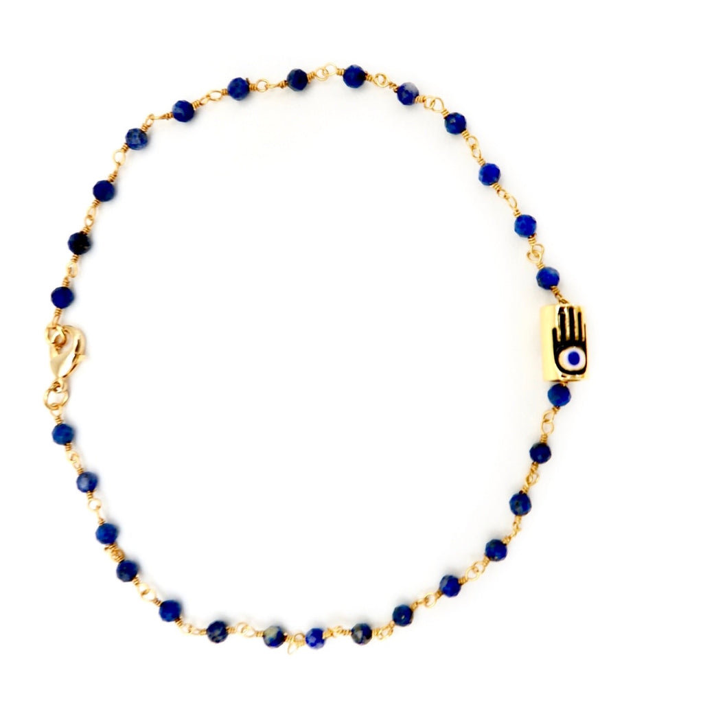 lapis eye anklet