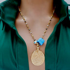my pyrite medallion necklace