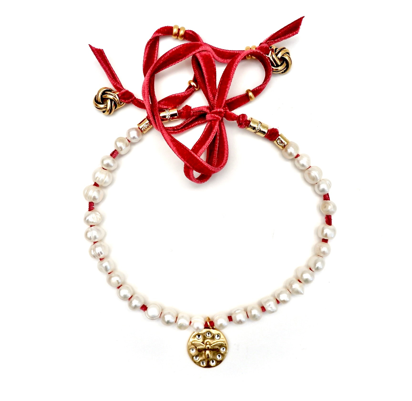 vintage charm pearl choker necklace