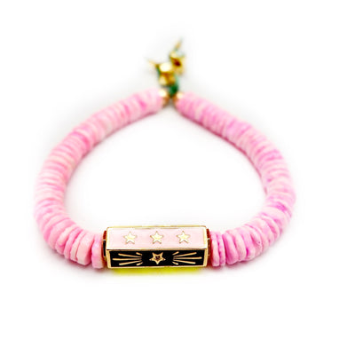 my set of twin pink shells bracelets