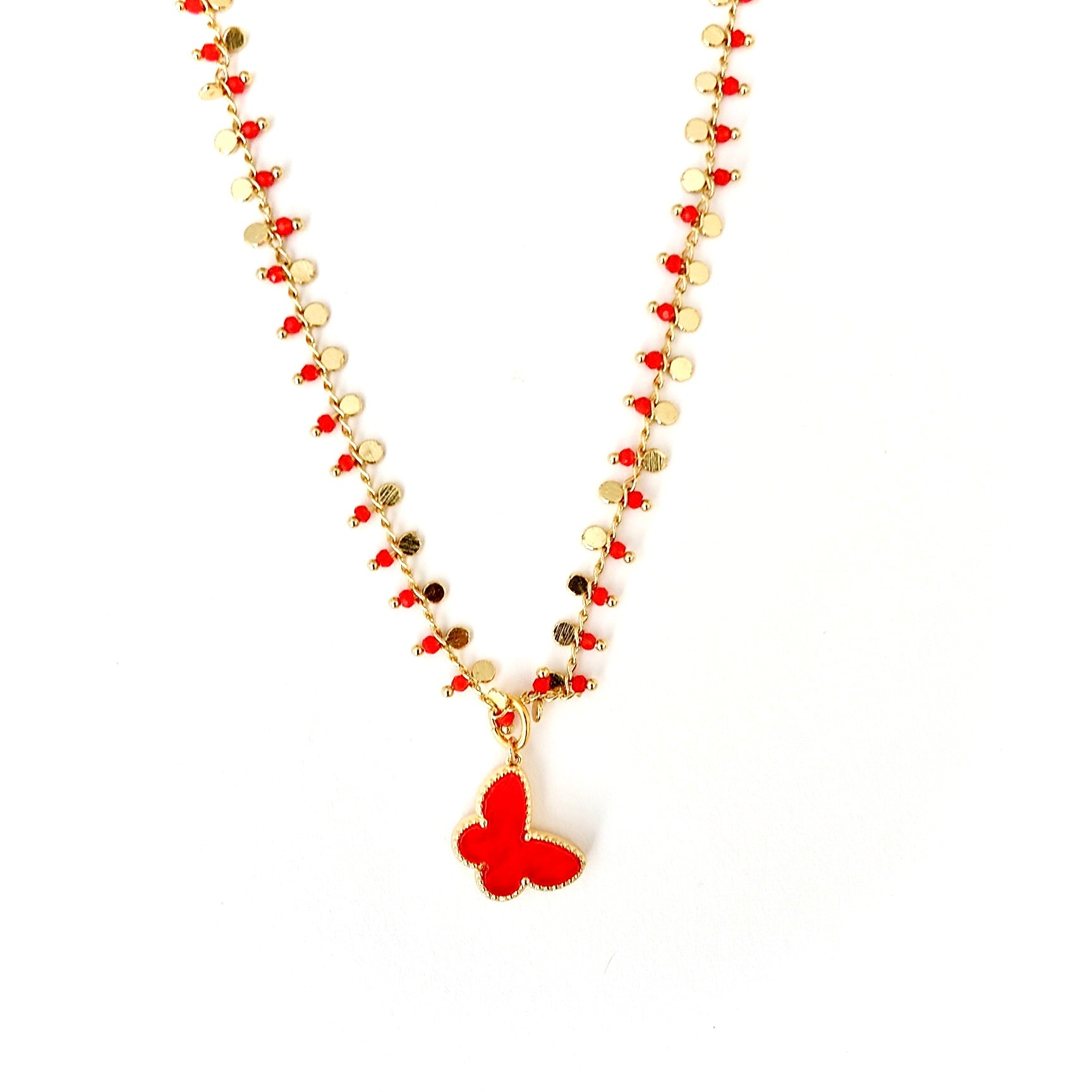 my red butterfly necklace
