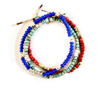 small vintage royal blue beads mens bracelet