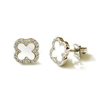 mini pavé clover earrings