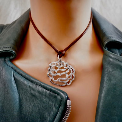 camellia choker necklace