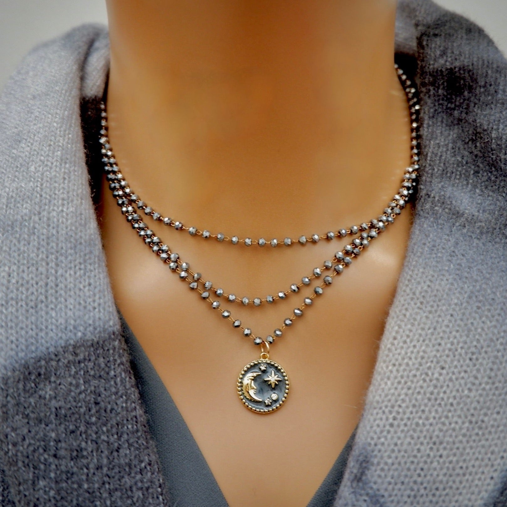 star moon shimmer necklace