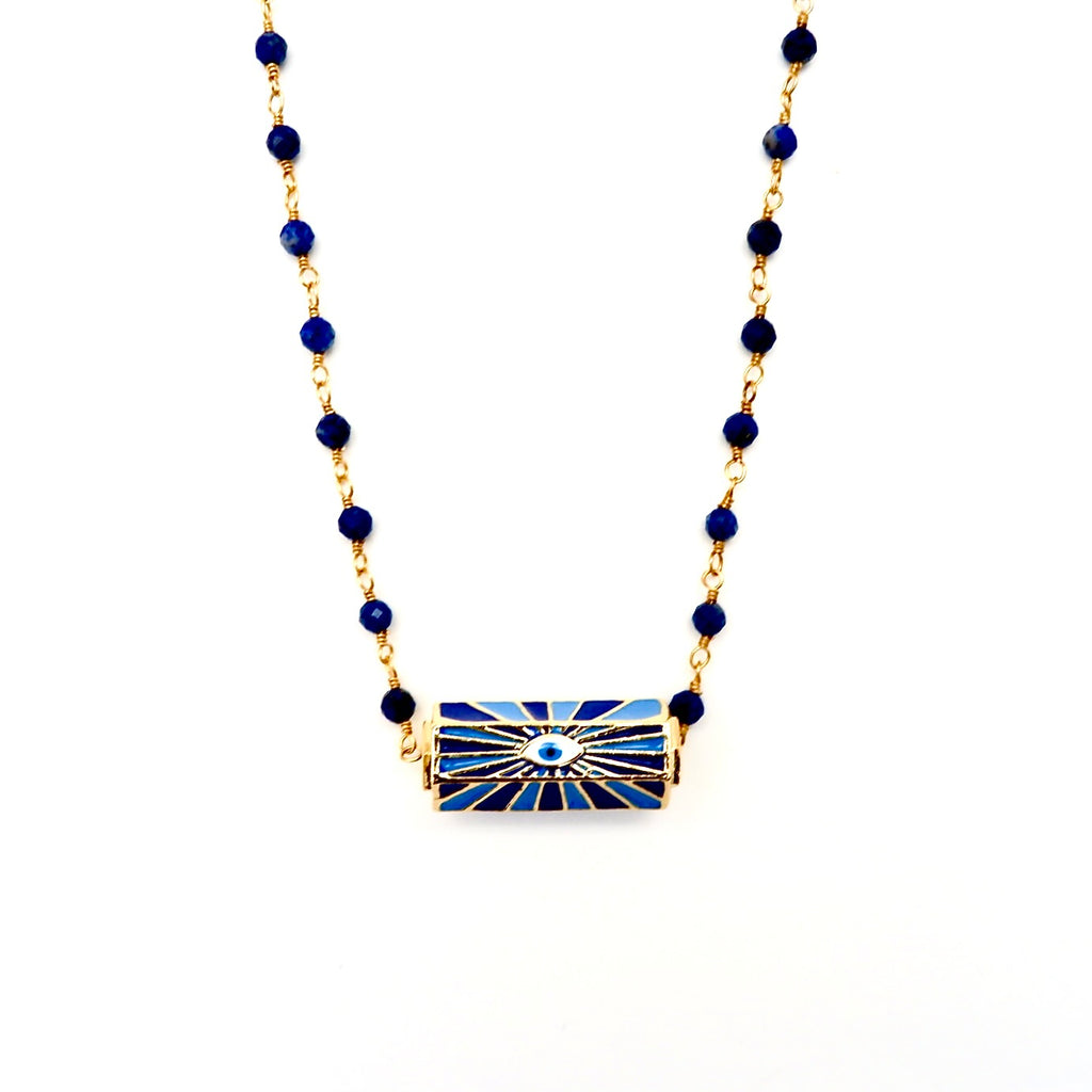 blue agapi choker necklace