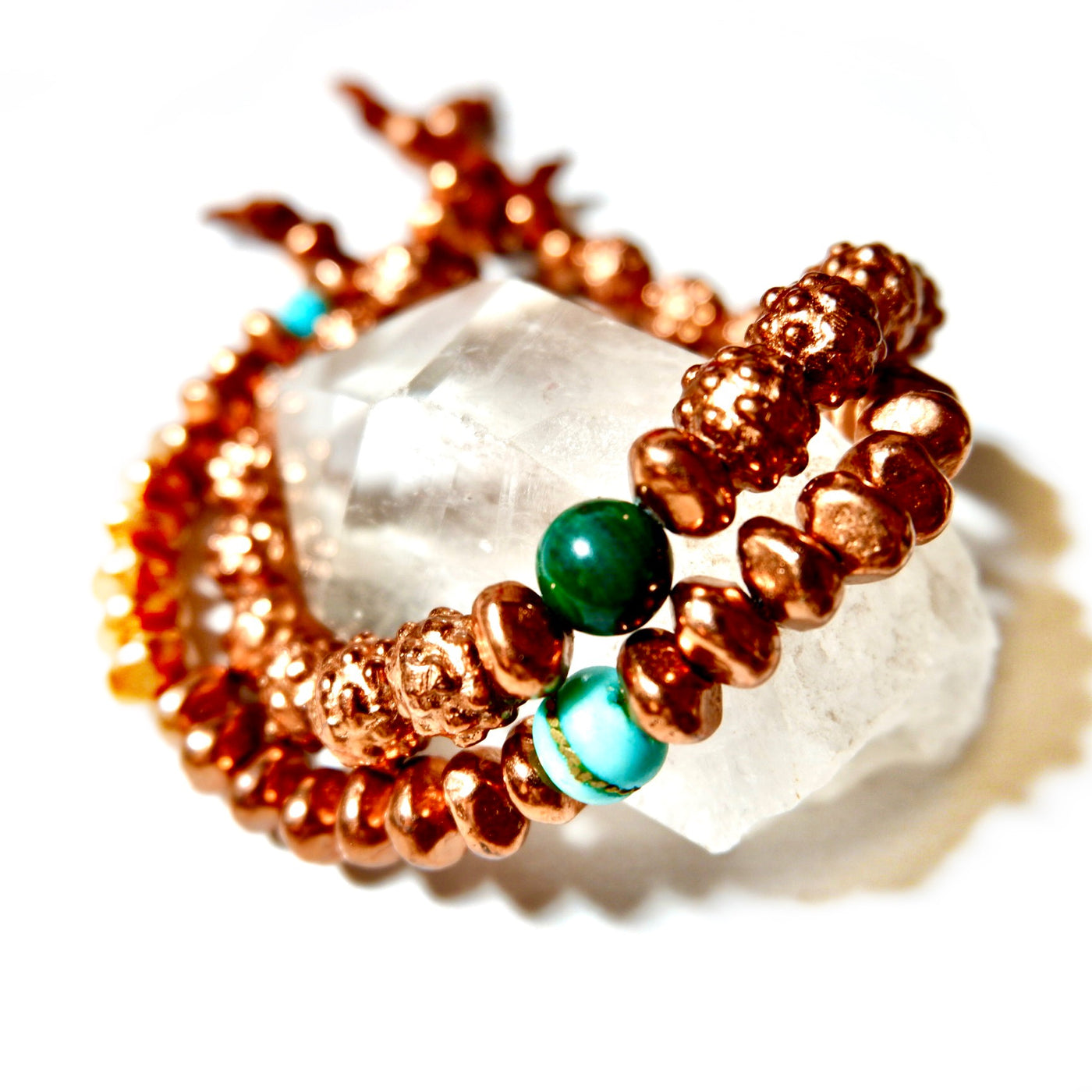 copper turquoise mens bracelet
