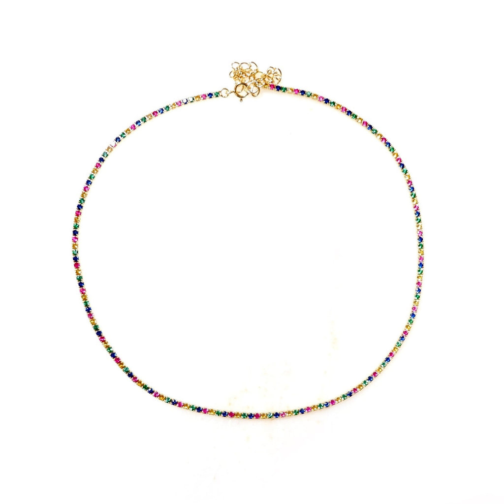 my dainty rainbow crystal choker
