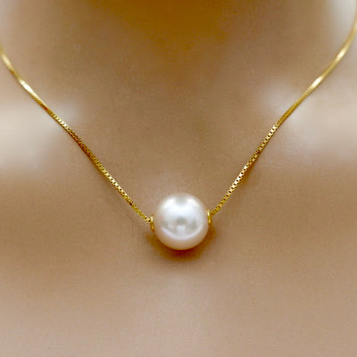 my pink floater pearl necklace