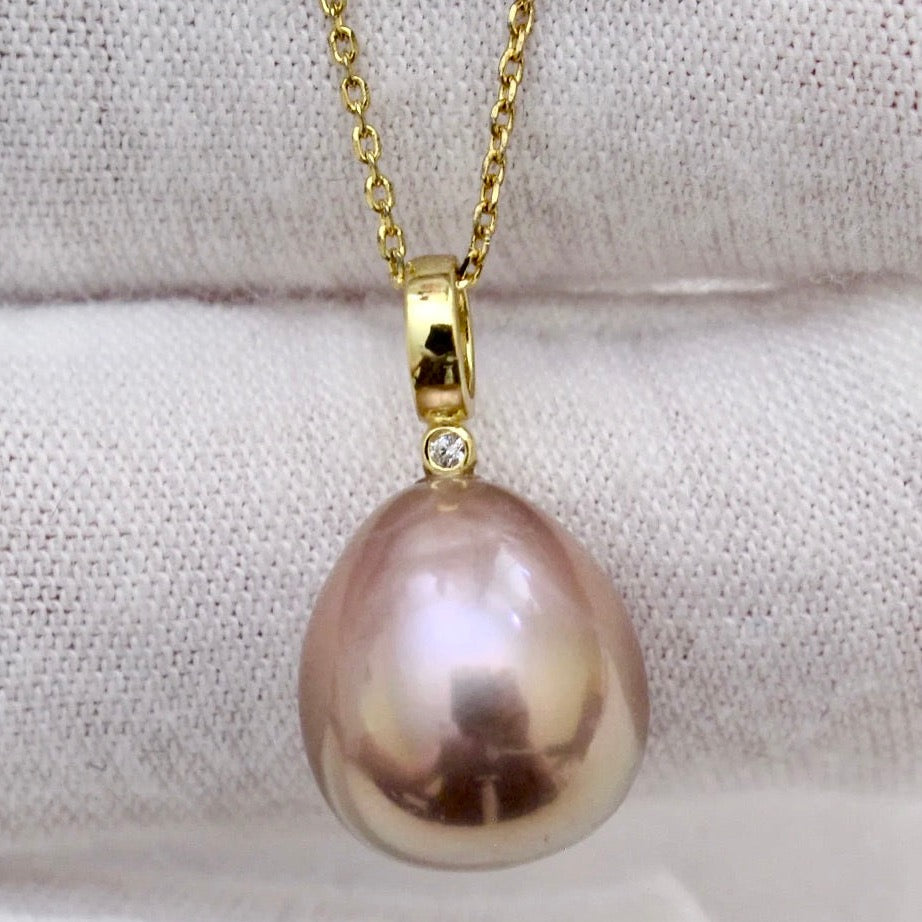 my pink pearl pendant necklace