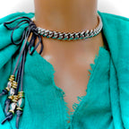 two tone cuban choker