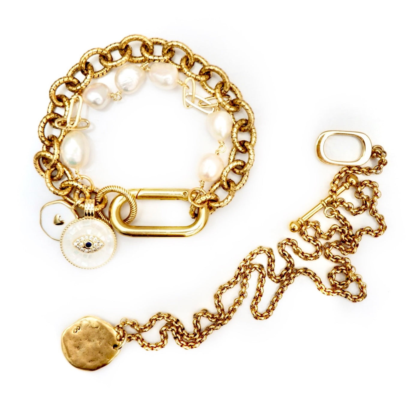 vintage pearl chain bracelet
