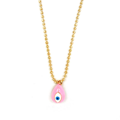 my sweet pink evil eye necklace
