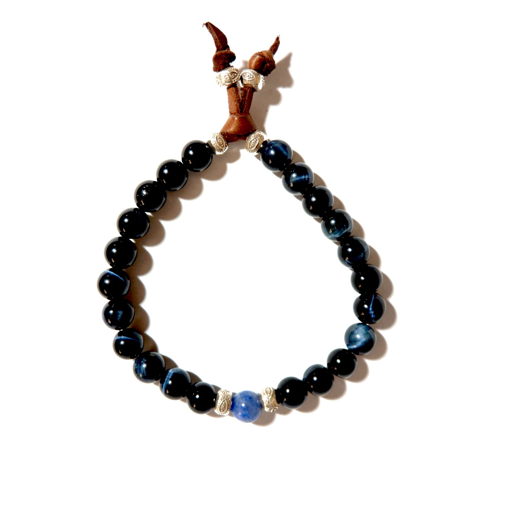 blue tigers eye magic mens bracelet