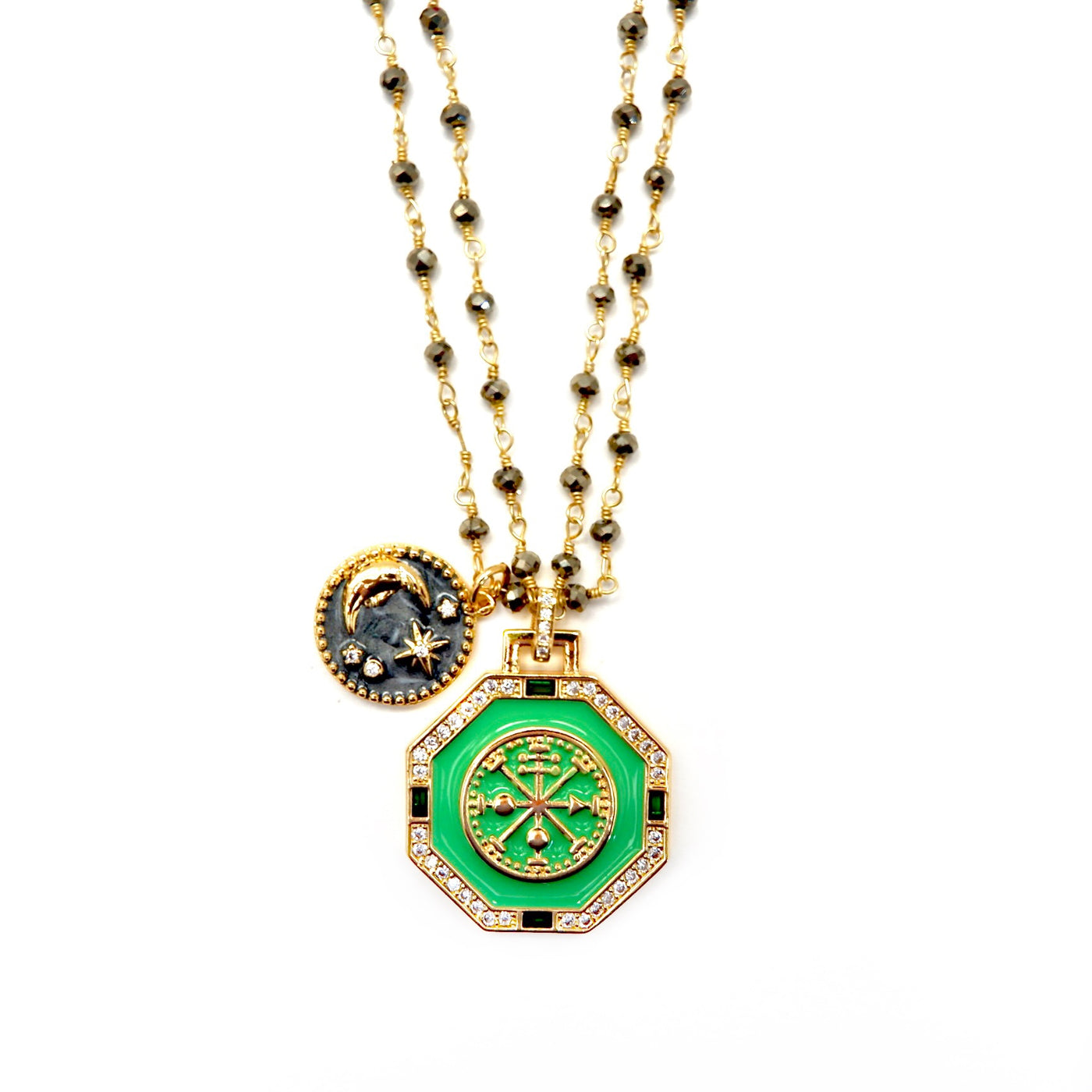 my green octagon necklace