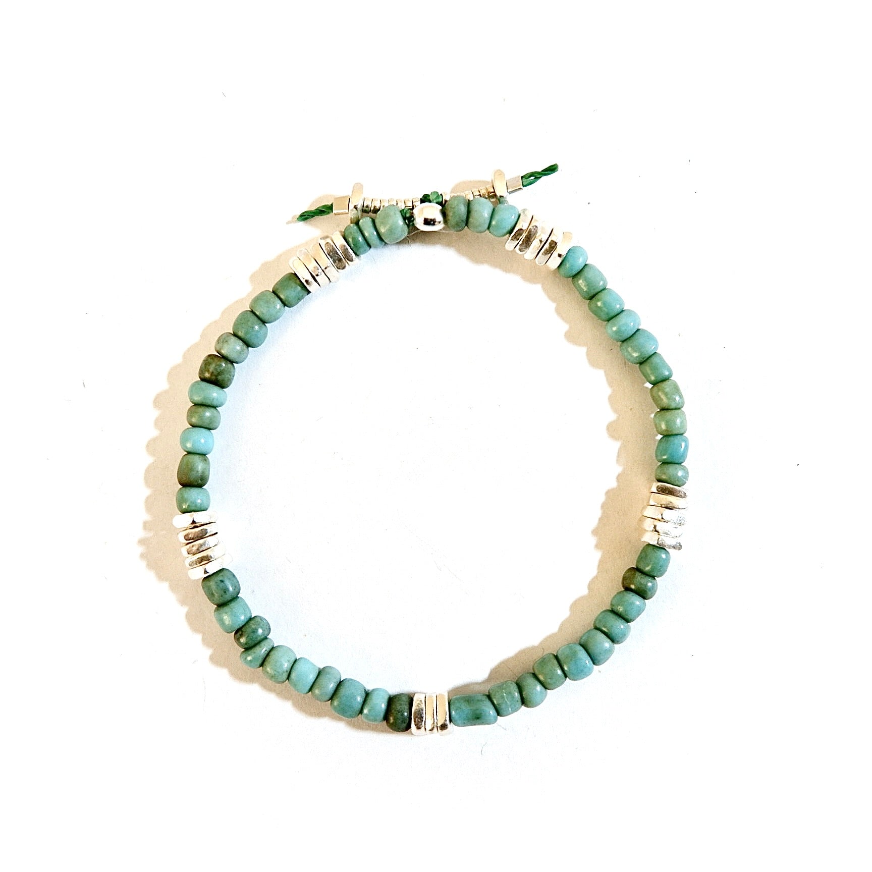 small vintage aqua green mens bracelet