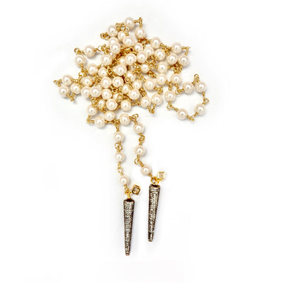double spikes pearl necklace