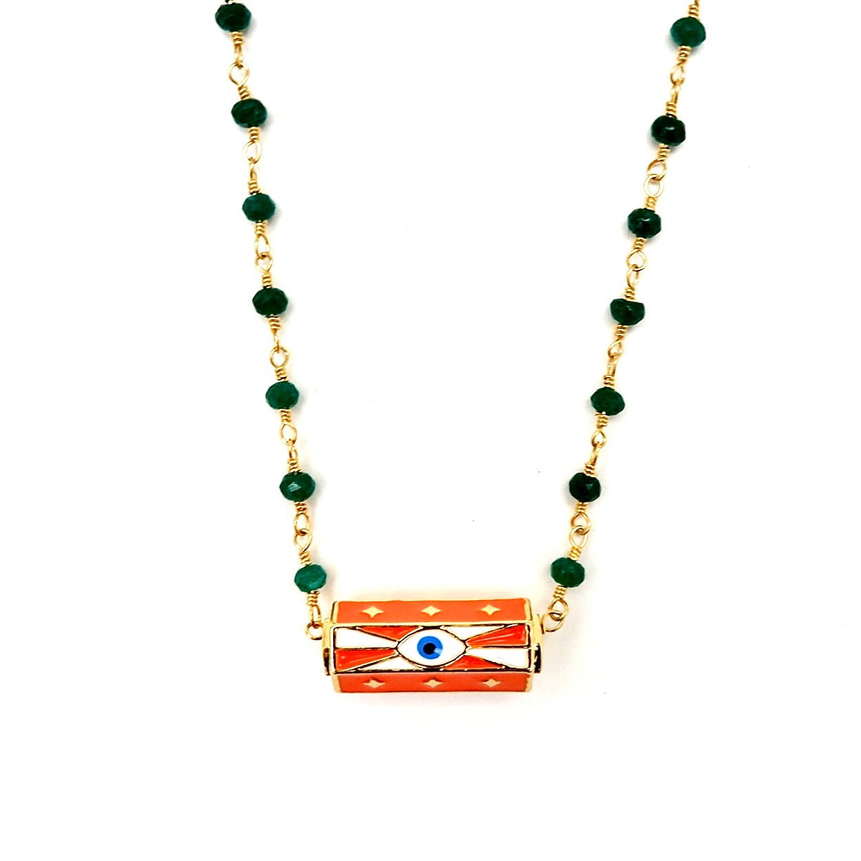 my green agapi choker necklace