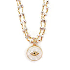 silver shimmer pyrite necklace