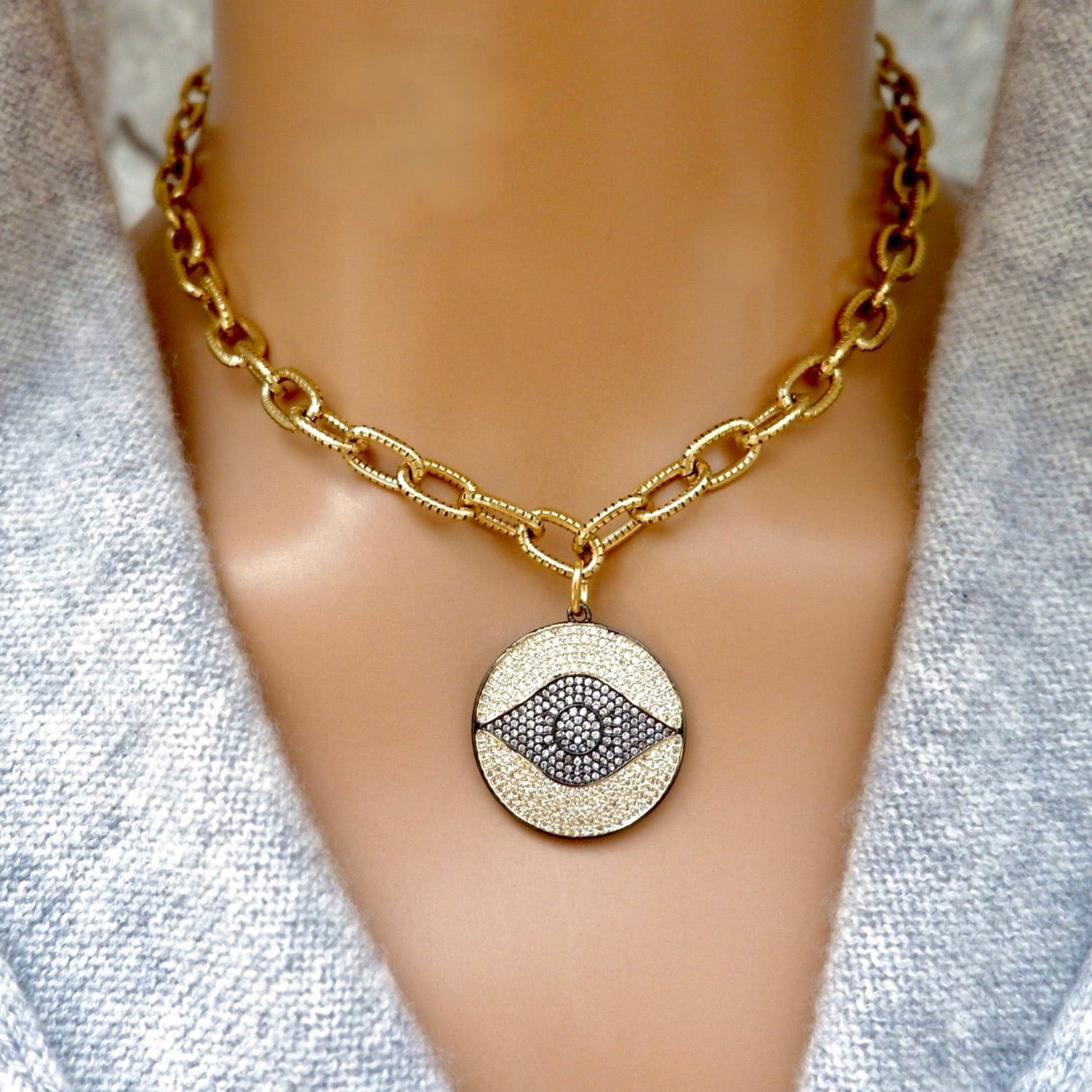 my giant evil eye necklace