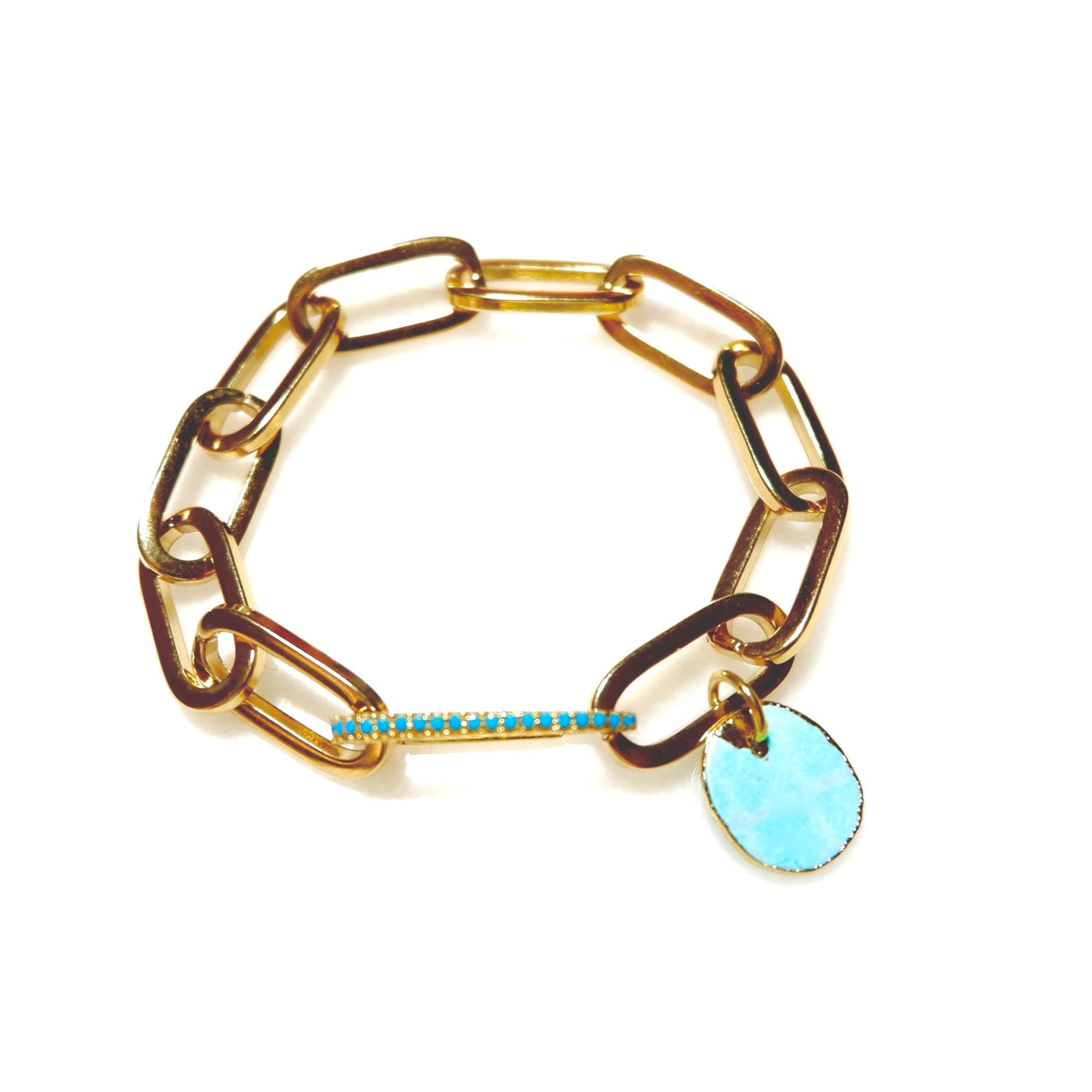 links and turquoise bracelet