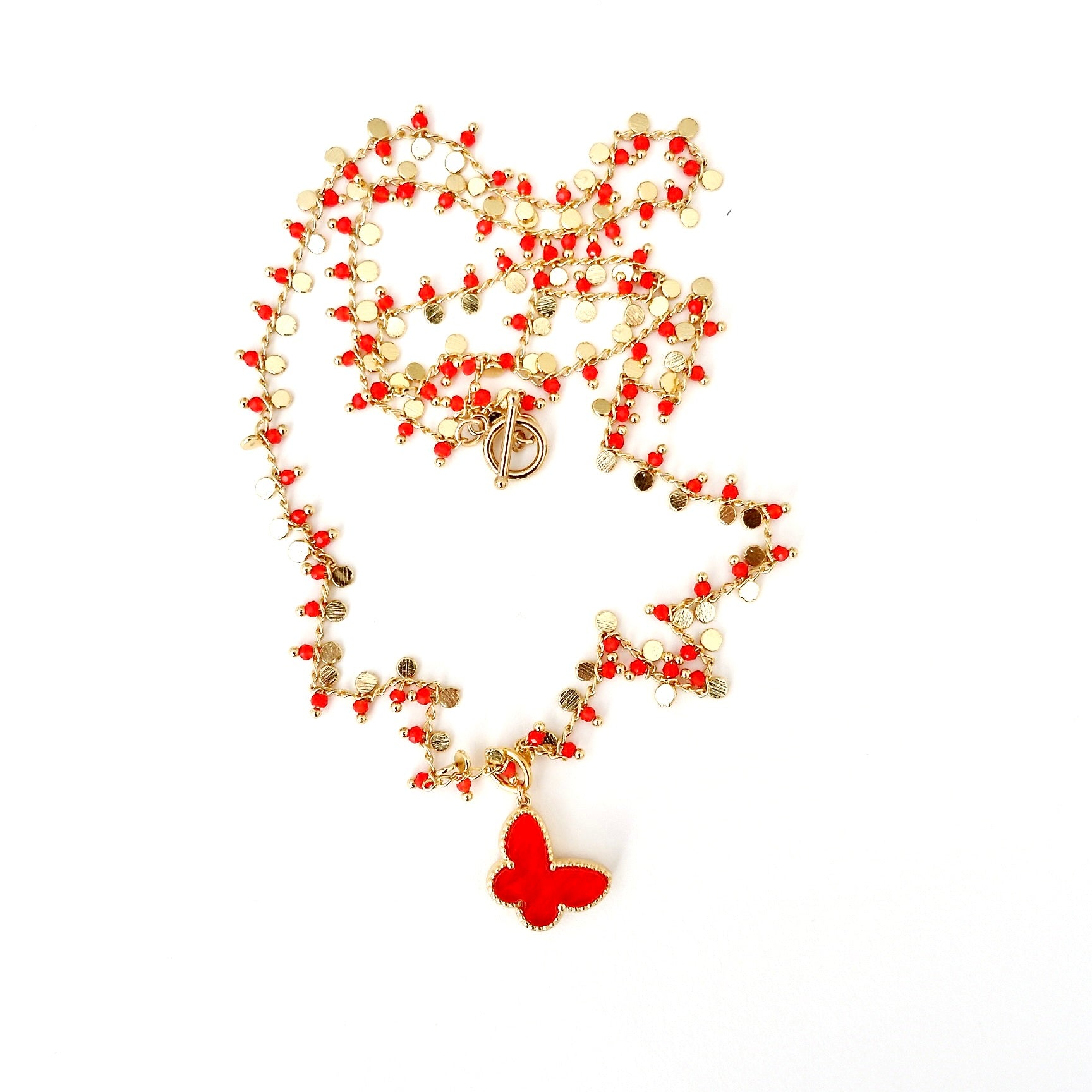 my red butterfly necklace