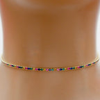 my dainty rainbow crystal choker