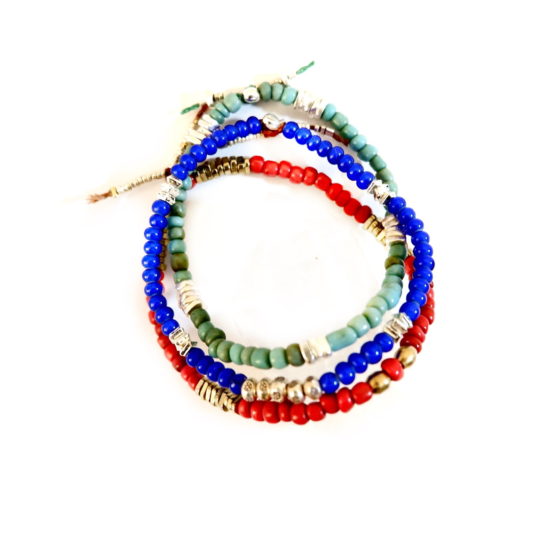 small vintage aqua green mens bracelet