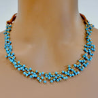 turquoise cluster choker necklace