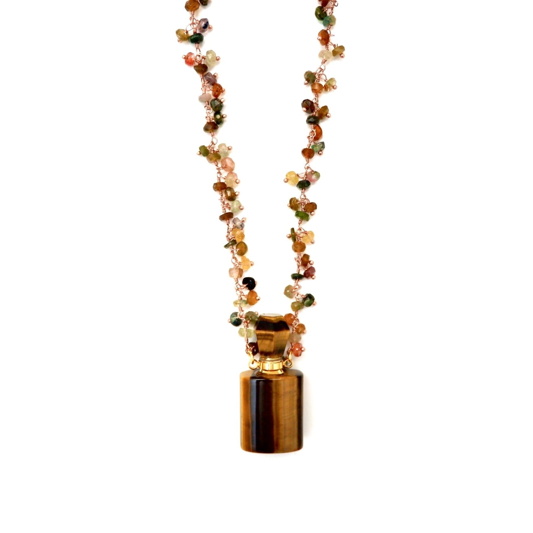 tigers eye perfume bottle necklace