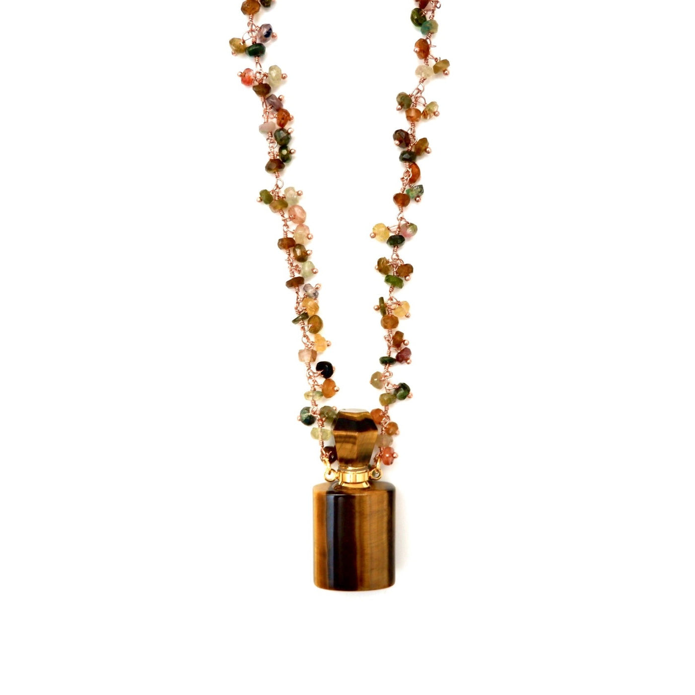 tigers eye perfume bottle necklace