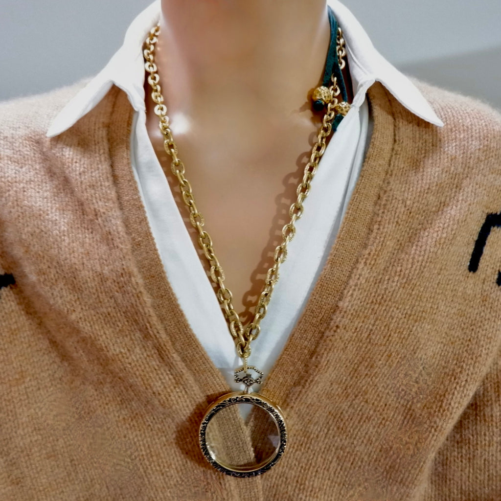 my giant vintage magnifying necklace