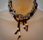 brown links necklace