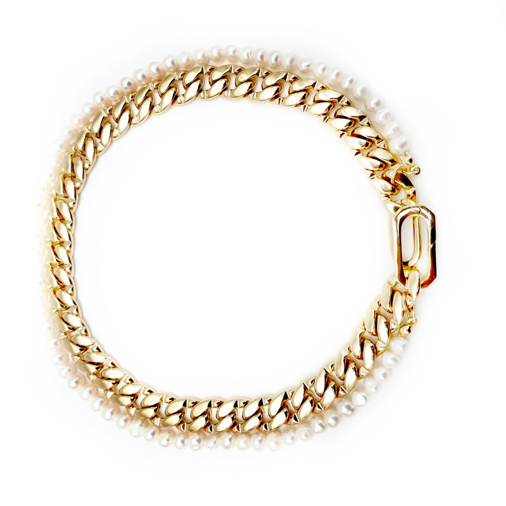 chain and pearls choker necklace