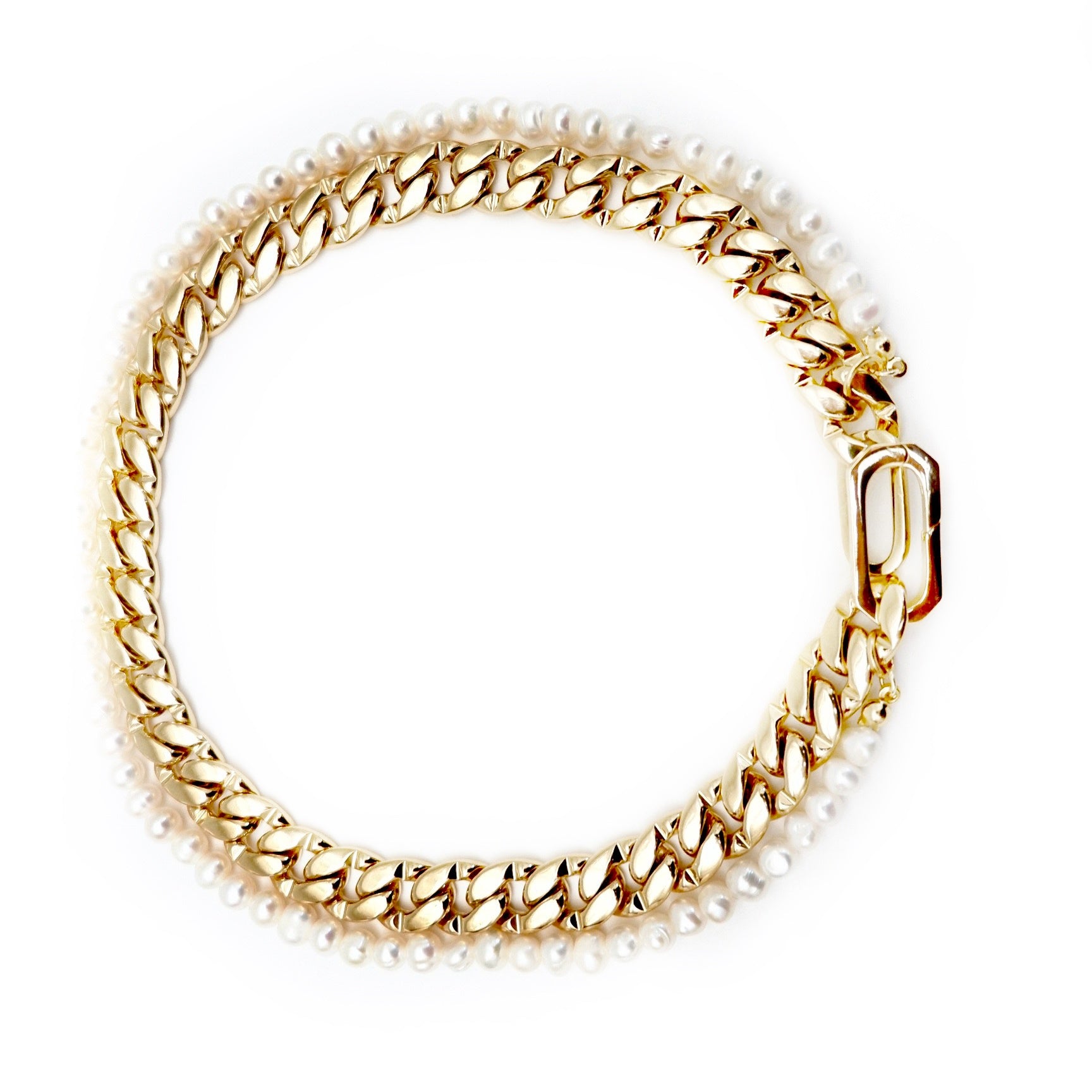 chain and pearls choker necklace