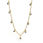 tiny dangling eye charm necklace